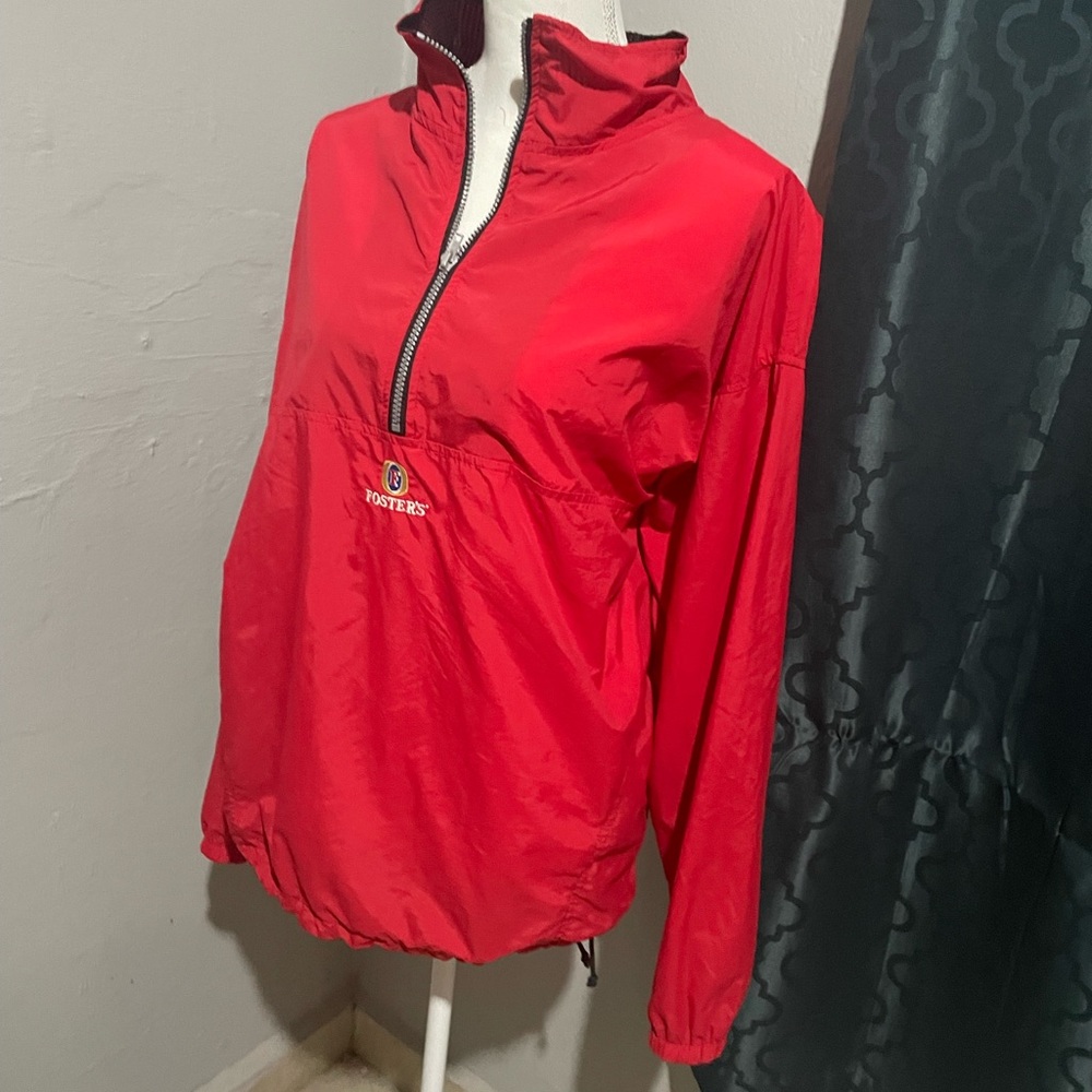 Pullover cortavientos Vantage rojo con cremallera